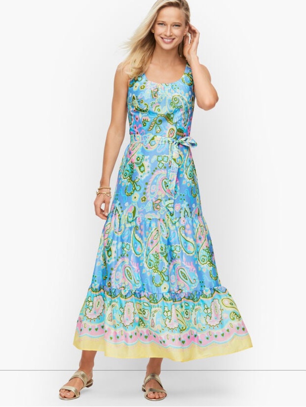Talbots Voile Midi Dress Paisley size 8